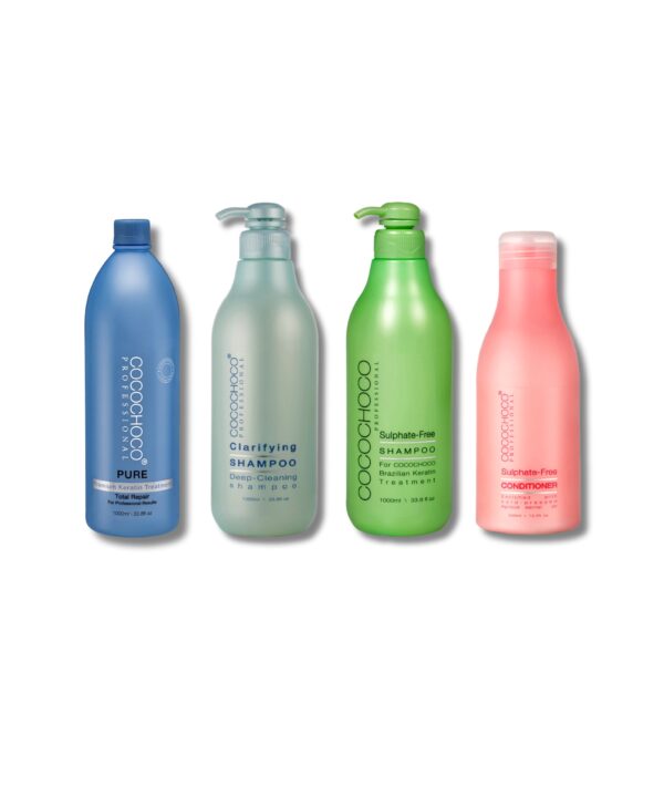 Clarifying Shampoo 1000ml + Pure Keratine 1000ml + Sulphate Free Shampoo 1000ml + Sulphate Free Conditioner 400ml