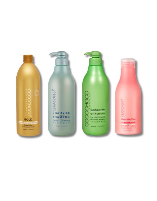 Clarifying Shampoo 1000ml + Gold Keratine 1000ml + Sulphate Free Shampoo 1000ml + Sulphate Free Conditioner 400ml